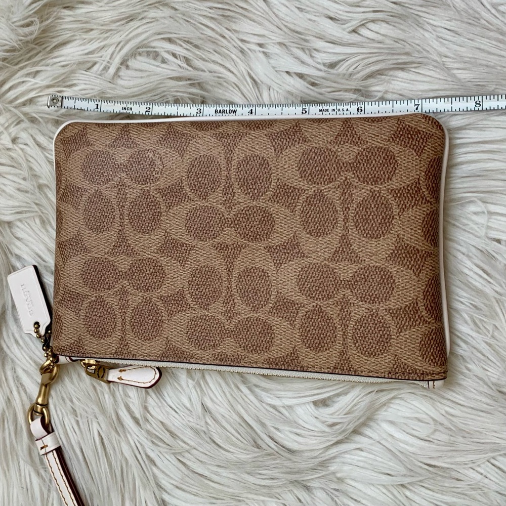 Coach Small Wristlet In Colorblock Signature Canvas - Picture 7 of 15